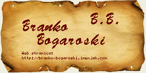 Branko Bogaroški vizit kartica